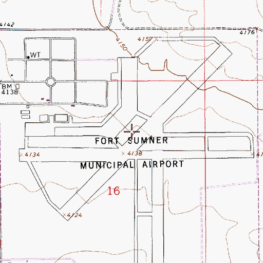 Topographic Map of Fort Sumner Army Air Field (historical), NM