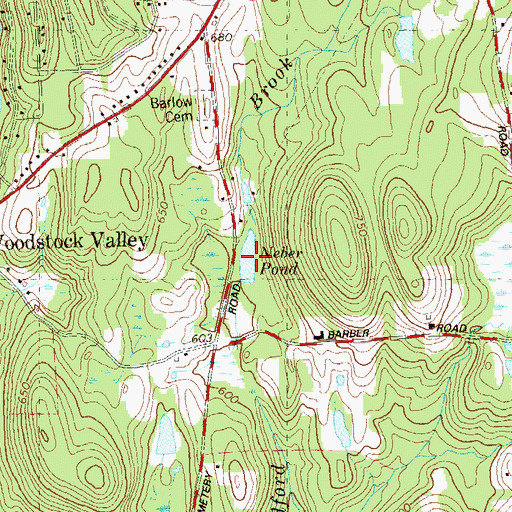 Topographic Map of Neber Pond, CT
