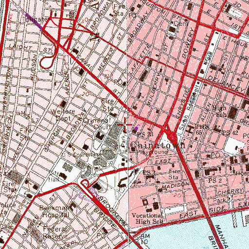 Topographic Map of Manhattan Detention Complex, NY