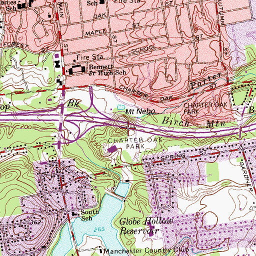 Topographic Map of Mount Nebo, CT