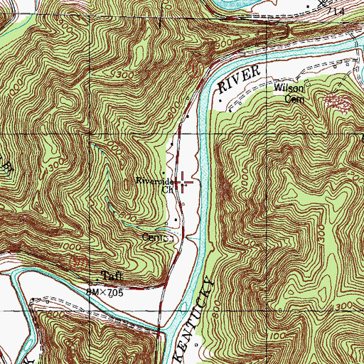 Topographic Map of Riverside Church, KY