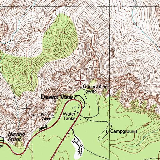 Topographic Map of Navajo Point, AZ