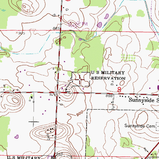 Topographic Map of Nike Site M-86L (historical), WI