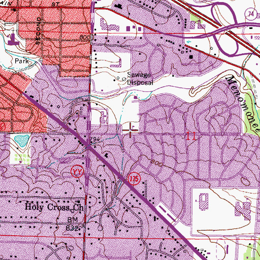 Topographic Map of Bethlehem Evangelical Lutheran Church, WI