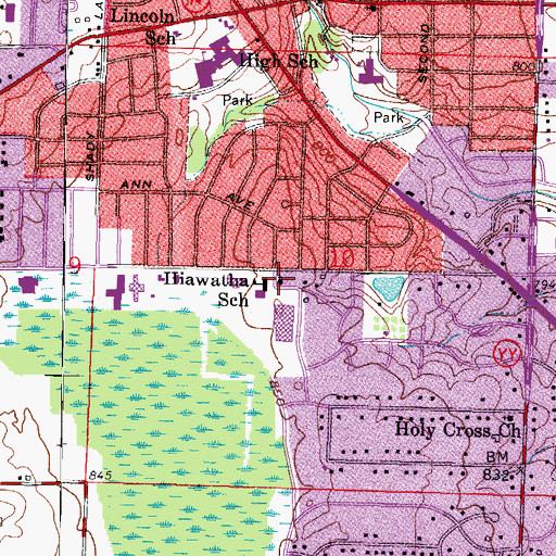 Topographic Map of Saint Francis Episcopal Church, WI