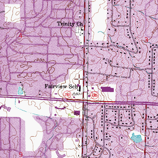 Topographic Map of Brookfield Fire Department Station 2, WI