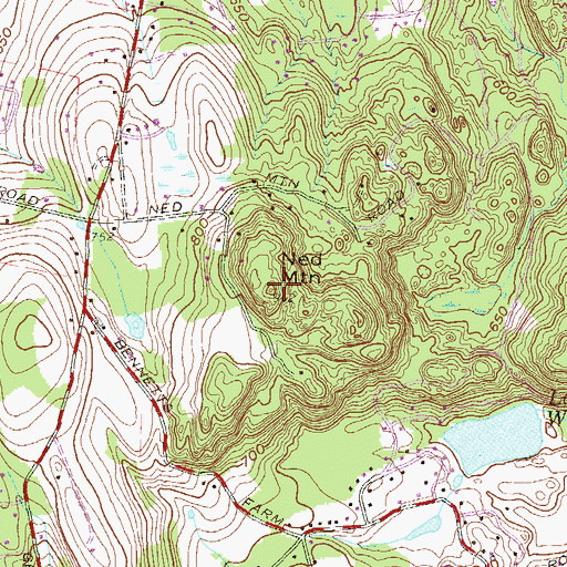 Topographic Map of Ned Mountain, CT