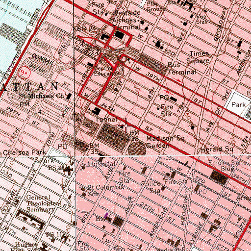 Topographic Map of Glad Tidings Tabernacle Church, NY