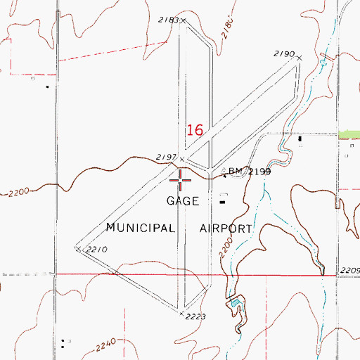 Topographic Map of Gage Army Air Field (historical), OK