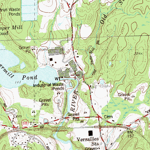 Topographic Map of Old Stone Mill Brook, CT