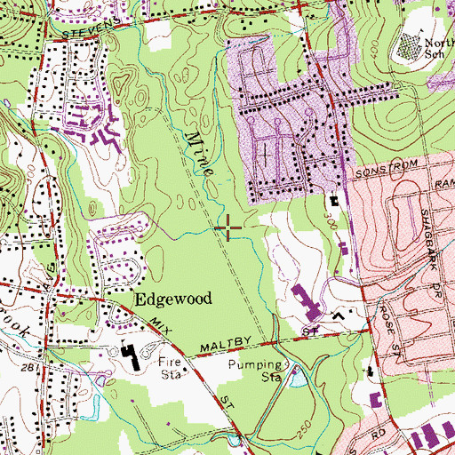 Topographic Map of Negro Hill Brook, CT