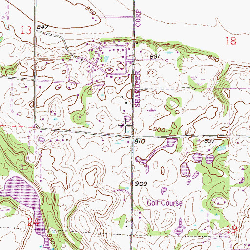 Topographic Map of Faith Free Lutheran Church, MN