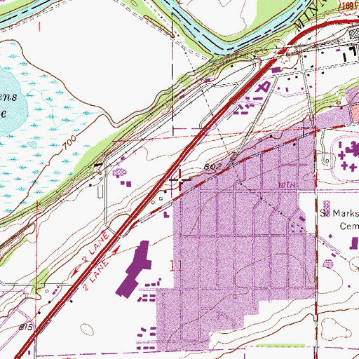 Topographic Map of Valleyfair Baptist Church, MN
