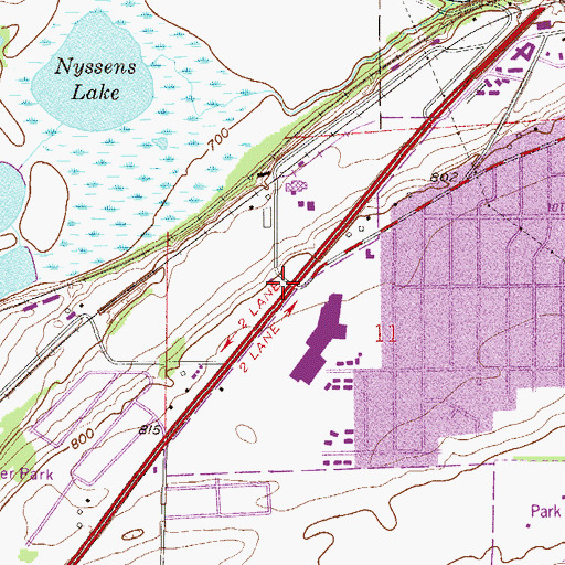 Topographic Map of Meadow Spring Community Church, MN