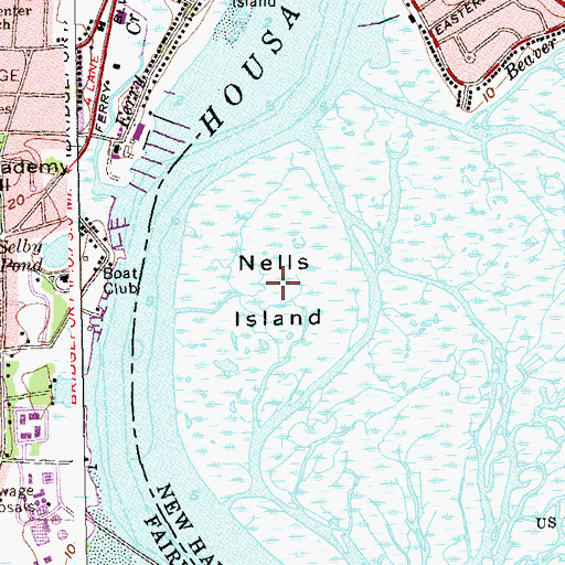 Topographic Map of Nells Island, CT