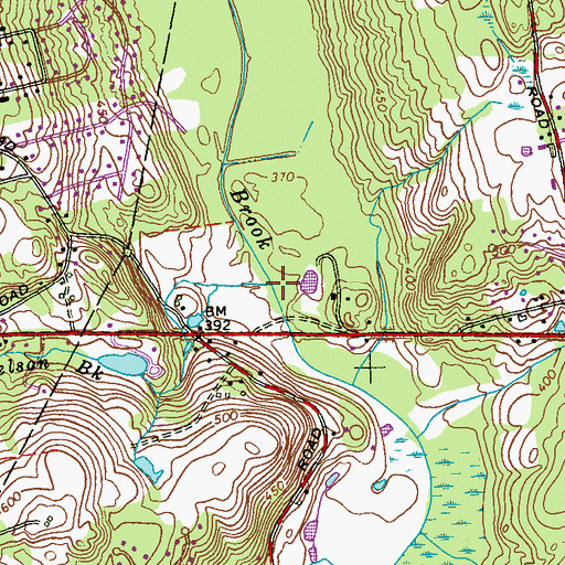Topographic Map of Nelson Brook, CT