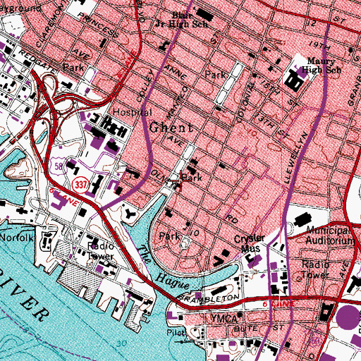 Topographic Map of Christ and Saint Lukes Church, VA