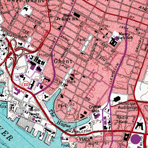 Topographic Map of Ohef Sholom Temple, VA