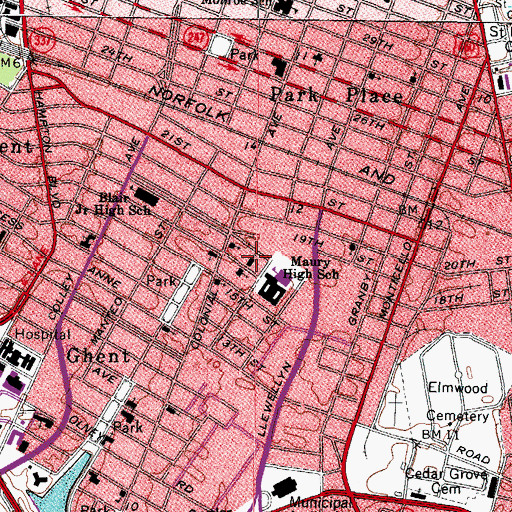 Topographic Map of B'nai Israel Congregation, VA
