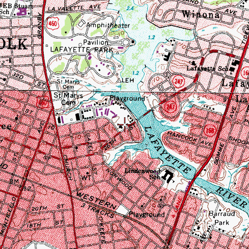 Topographic Map of Faith Deliverance Christian Church, VA