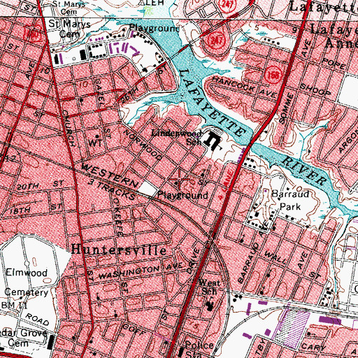 Topographic Map of Mount Olive Baptist Church, VA
