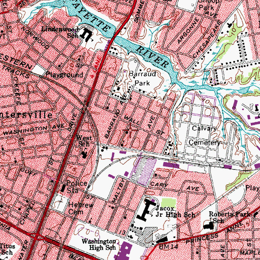 Topographic Map of Saint Paul Church of Christ, VA