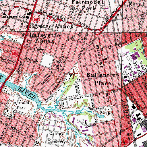 Topographic Map of Way of the Cross Church, VA