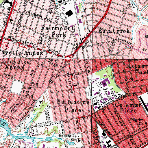 Topographic Map of Emanuel Holy Temple, VA