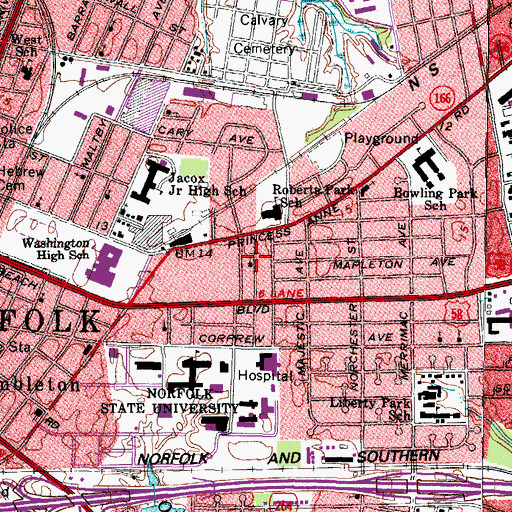 Topographic Map of Solid Rock Church of Christ, VA