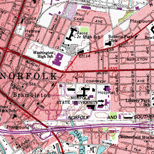 Topographic Map of Convenant Presbyterian Church, VA