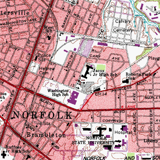 Topographic Map of Bethlehem Baptist Church, VA