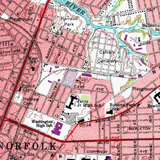 Topographic Map of Macedonia United Christian Church, VA