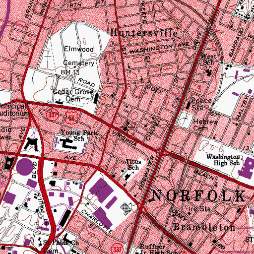 Topographic Map of New Calvary Baptist Church, VA
