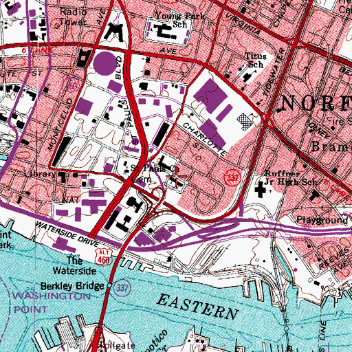 Topographic Map of Saint Mary of the Immaculate Conception Church, VA