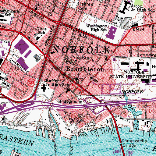 Topographic Map of Grace Episcopal Church, VA