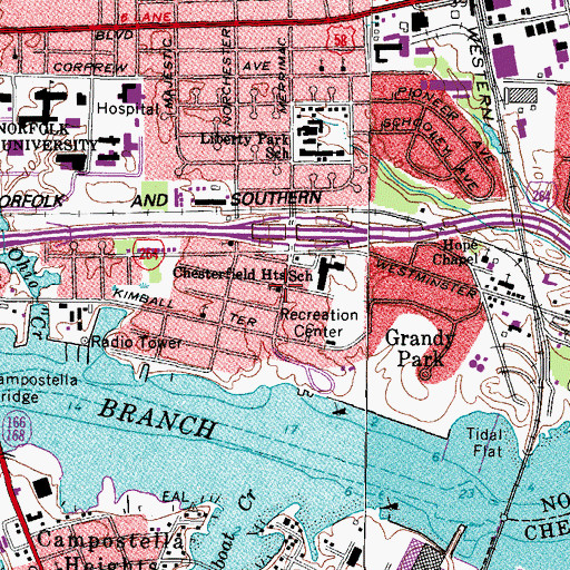 Topographic Map of Garretts Community Baptist Church, VA