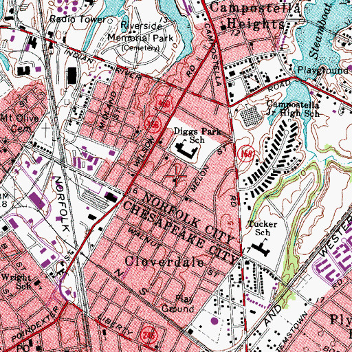 Topographic Map of Saint Paul Church of God in Christ, VA