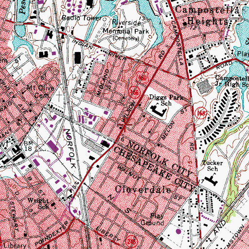 Topographic Map of New Rising Sun United Holy Church, VA