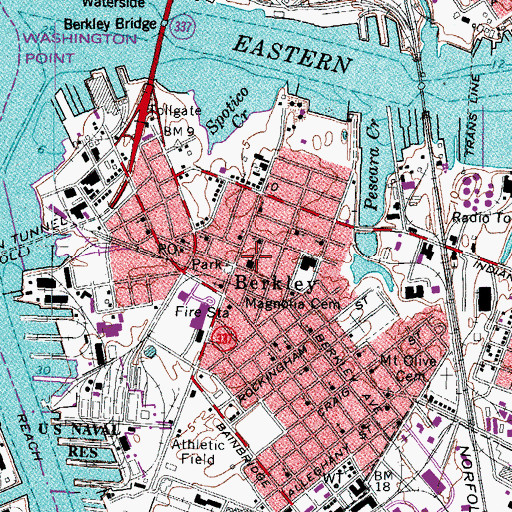 Topographic Map of Antioch Baptist, VA