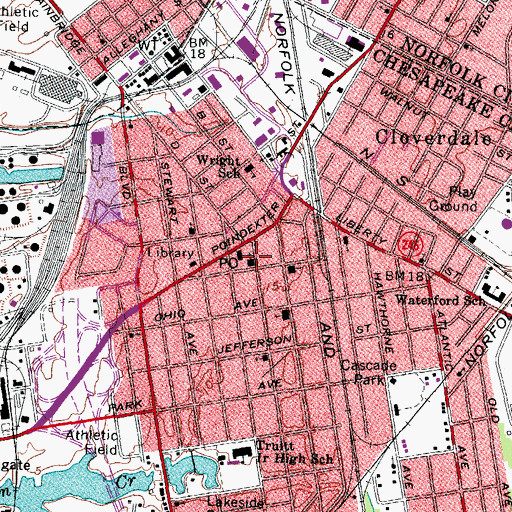Topographic Map of South Norfolk Congregational Church, VA