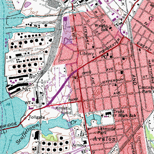 Topographic Map of Southside Baptist Church, VA