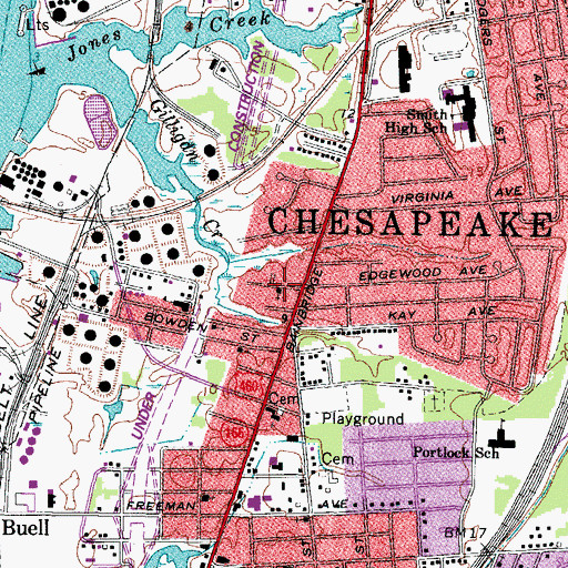 Topographic Map of Bible Baptist Church, VA