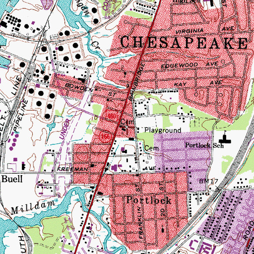 Topographic Map of Rosemont Christian Church, VA