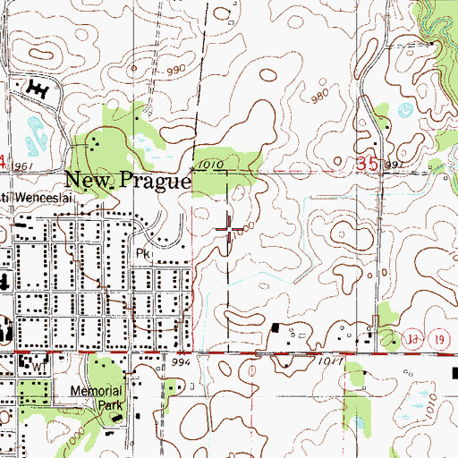 Topographic Map of Community Baptist Church, MN