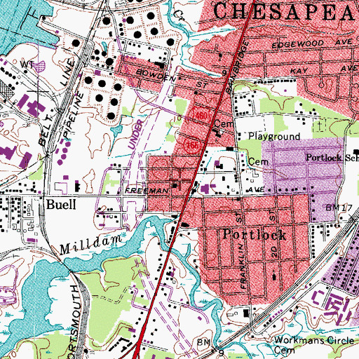 Topographic Map of Raleigh Heights Baptist Church, VA