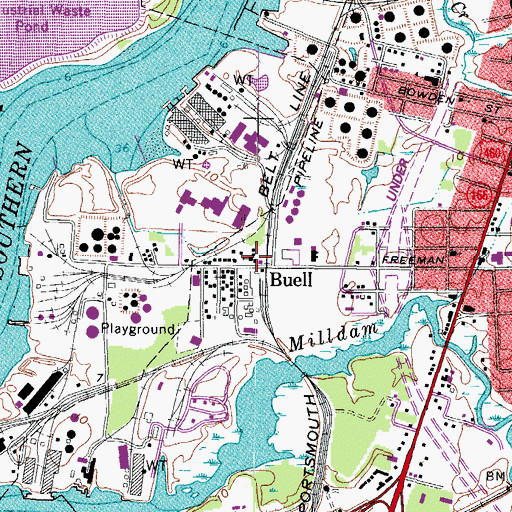 Topographic Map of First Baptist Church, VA