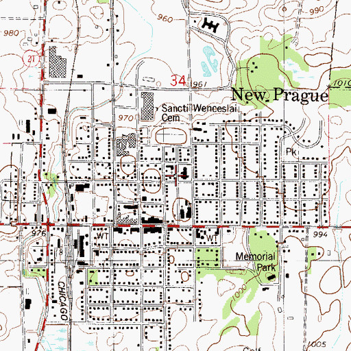 Topographic Map of Mayo Clinic Health System Hospital, MN