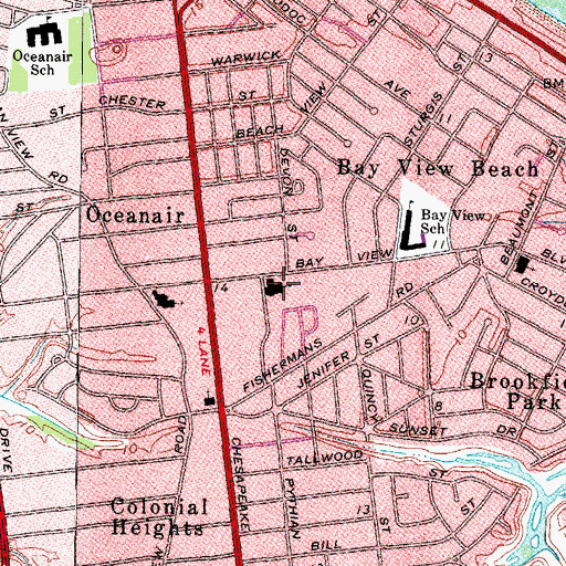 Topographic Map of Bayview United Church of Christ, VA