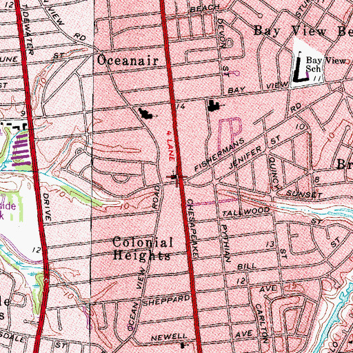 Topographic Map of Hyde Park Free Will Baptist Church, VA