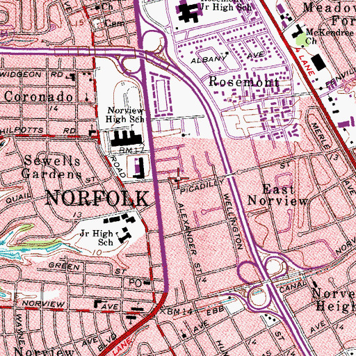 Topographic Map of Tabernacle Voice of Deliverance, VA